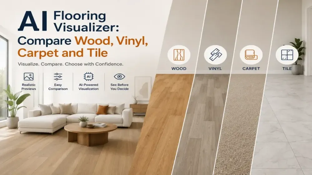 AI Flooring Visualizer: Usporedite drvo, vinil, tepih i pločice